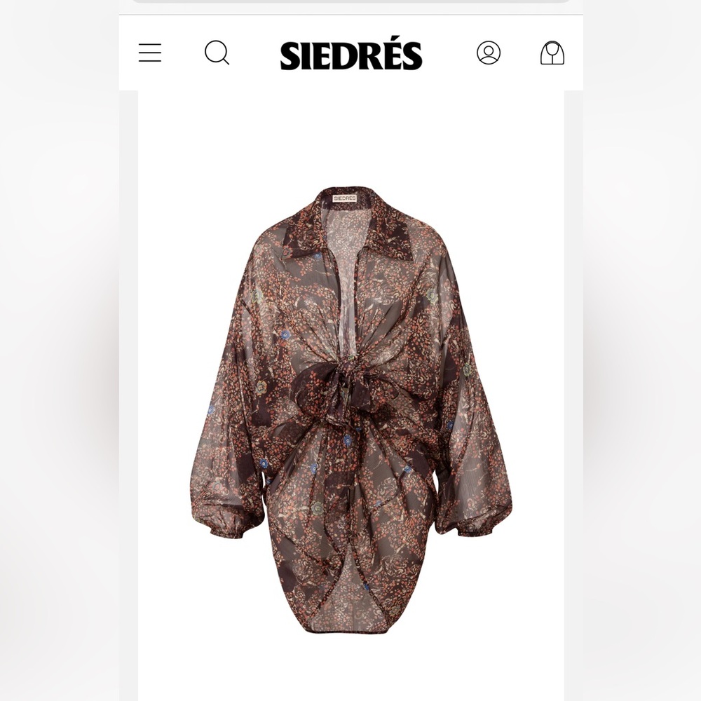 Siedrés Sheer Brown Tunic Top